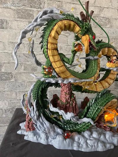๐ Shenron Dragon with Kid Goku Statue (Light-Up Edition)