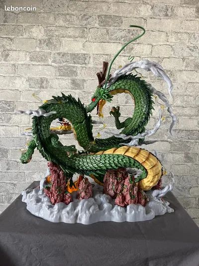 ๐ Shenron Dragon with Kid Goku Statue (Light-Up Edition)