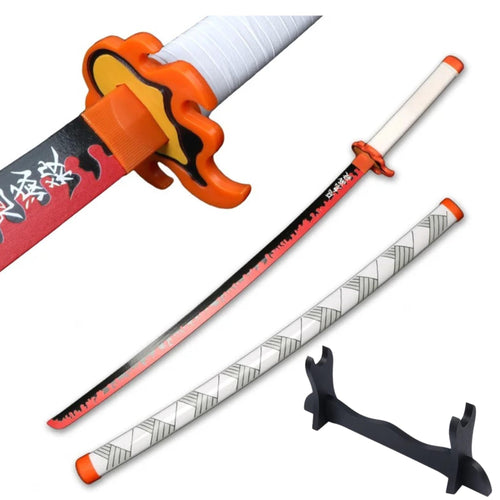 Demon Slayer – Kyojuro Rengoku Flame Hashira Katana (Wooden Replica – 104 cm)