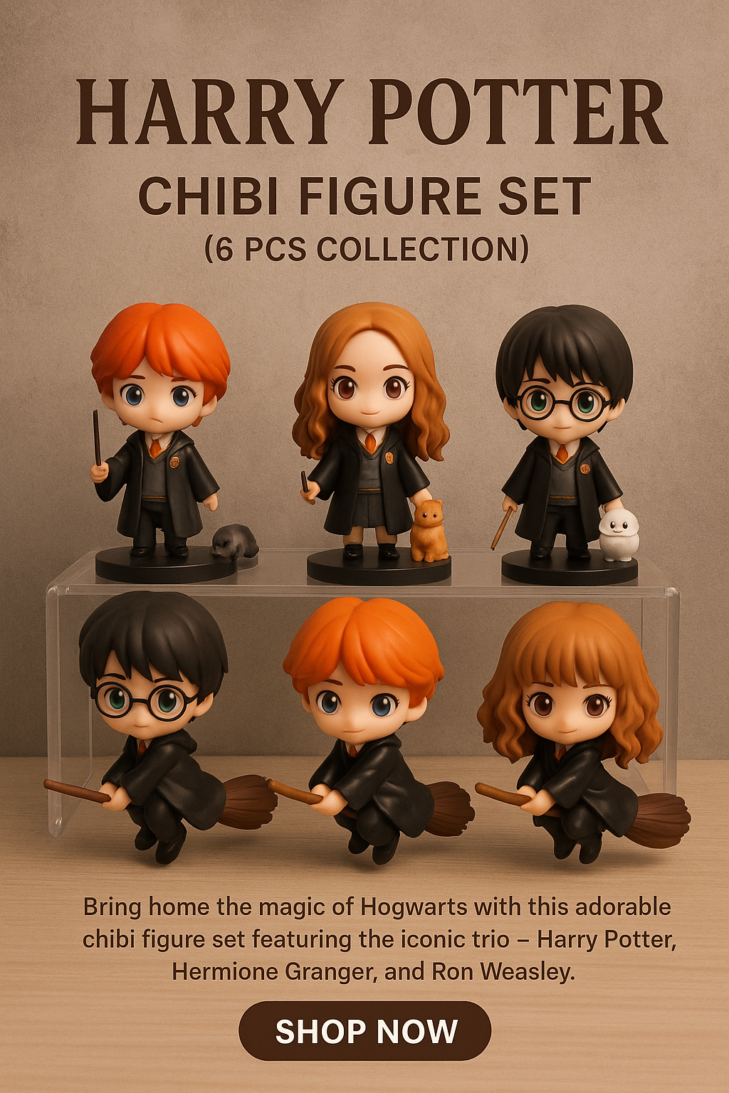 Set of 6 premium-quality harry potter figures