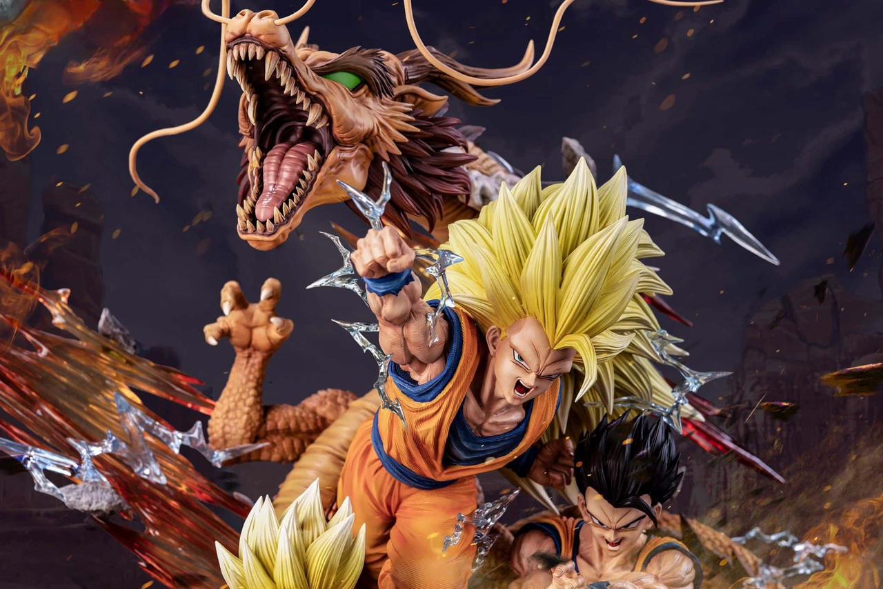 ✦ Dragon Ball Z – Super Saiyan 3 Goku with Shenron Limited Edition Statue