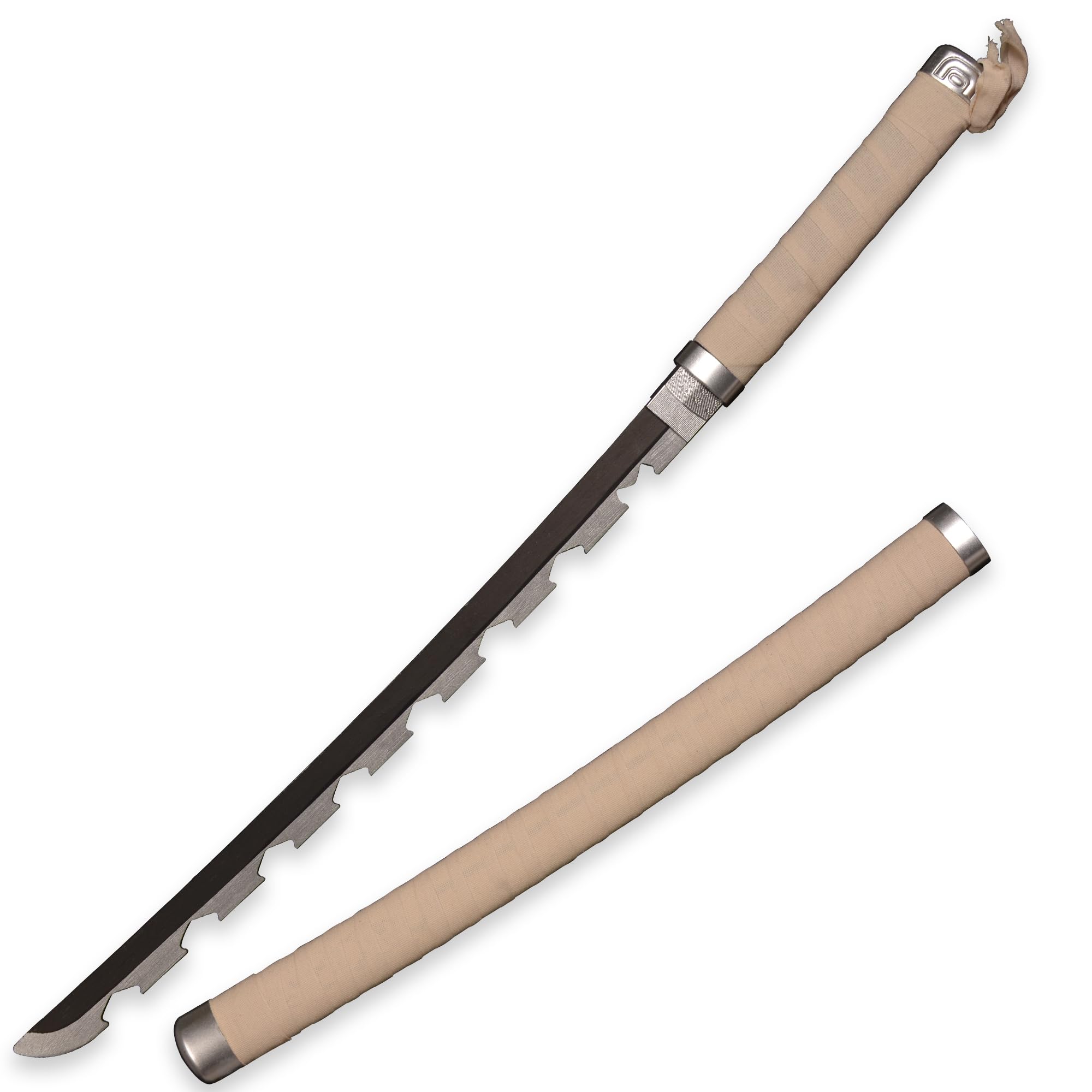 Demon Slayer – Inosuke Hashibira Dual Serrated Nichirin Katanas (Wooden Replica – 104 cm)